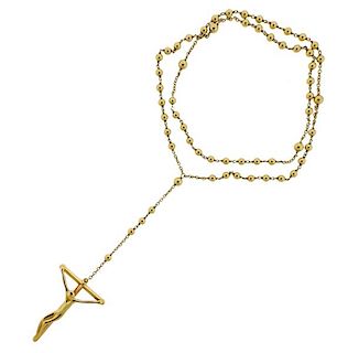 TIffany &amp; Co Peretti 18k Gold Rosary Bead Necklace