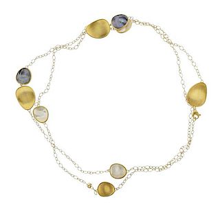Marco Bicego Lunaria 18k Gold Mother of Pearl Necklace 