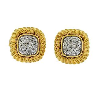 David Yurman Albion 18k Gold Diamond Earrings 
