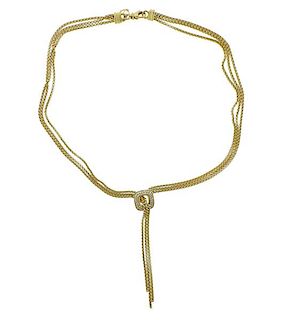 David Yurman 18k Gold Diamond Tassel Necklace 