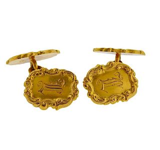 Antique Victorian 18k Gold Cufflinks 