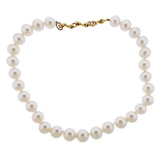 18k Gold South Sea Pearl Necklace 