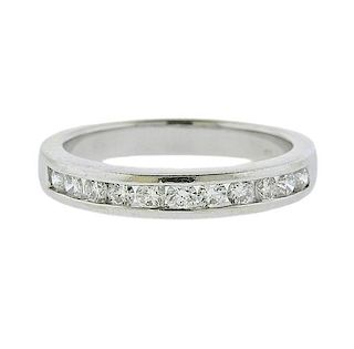 18K Gold Diamond Half Band Wedding Ring