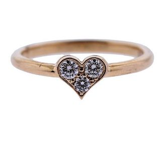 Tiffany &amp; Co 18K Gold Diamond Heart Ring