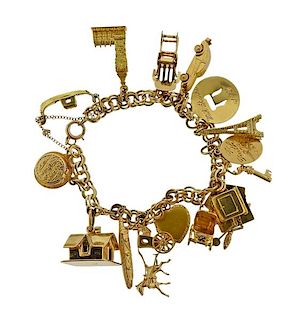  Gold Multi Charm Bracelet