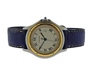 Cartier Cougar Stainless 18K Gold Quartz Watch