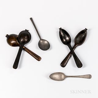 Two Brass Spoon Molds