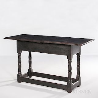 Black-painted and Turned Hall Table