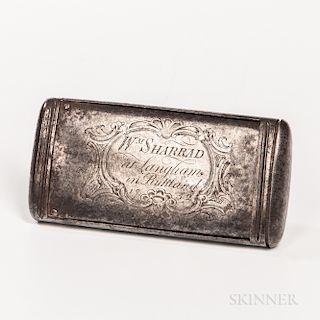 Engraved Steel Draw Box or Boot Powderer