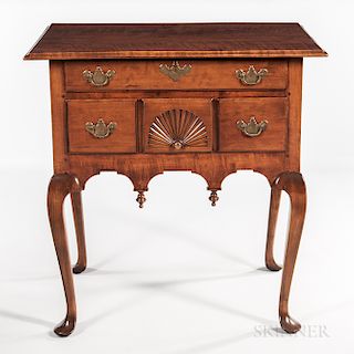 Diminutive Carved Tiger Maple Dressing Table