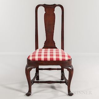 Queen Anne Walnut Compass-seat Side Chair