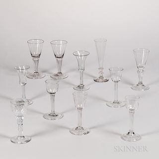 Eleven Plain Stem Wineglasses