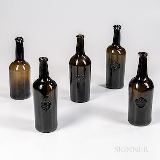 Five Blown Bottles