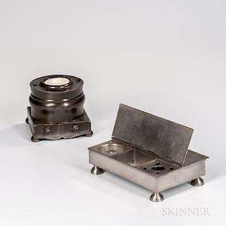 Two Pewter Inkstands