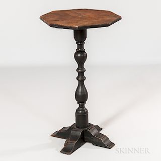 Black-painted Cross-base Candlestand