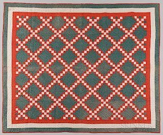 Hand-stitched Lattice Pattern Quilt