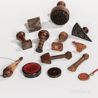 Collection of Thirteen Stamps and Other Items