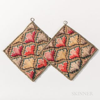 Pair of Flame-stitch Pot Holders