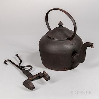 Cast Iron Kettle and Wrought Iron Kettle Tilter
