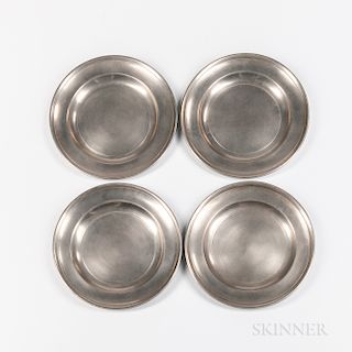 Four American Pewter Plates