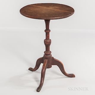 Early Red-painted Maple Candlestand
