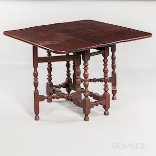 Red-painted Walnut Gate-leg Table