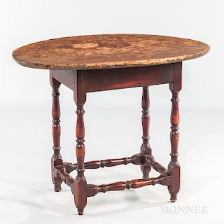 Pine and Maple Oval-top Tap Table