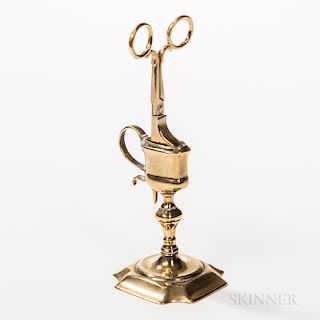 English Brass Snuffer and Stand