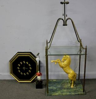 Horse Lamp, Horse Clock and Jockey Lamp.