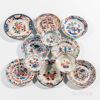 Eleven Export Porcelain Imari Palette Table Items