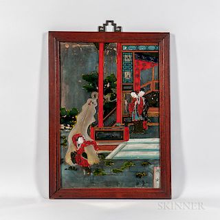 Paint-decorated China Trade Mirror