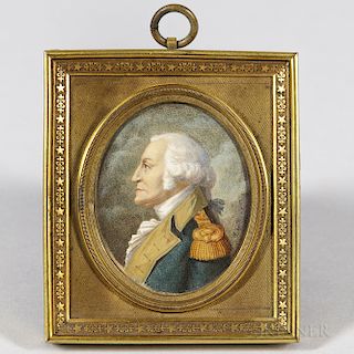 French/American School, Early 19th Century  Miniature Portrait of General George Washington