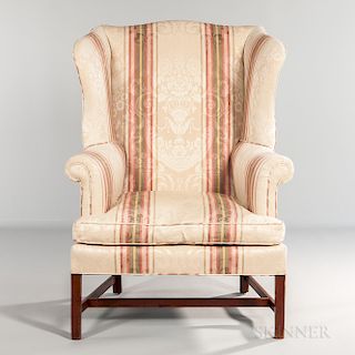 Chippendale Mahogany Upholstered Easy Chair