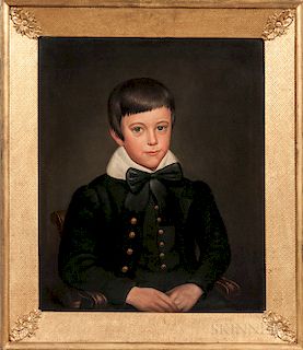 Deacon Robert Peckham (Massachusetts, 1785-1877)  Portrait of a Young Blue-eyed Boy