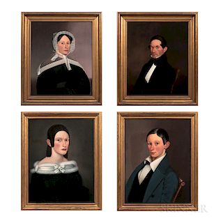 American School, 19th Century  Four Portraits of Members of the Henry Carter Family