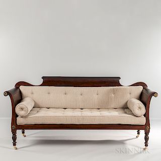Classical Rosewood-grained and Gilt Stencil-decorated Sleep Sofa