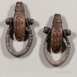 Pair of Intricately Carved Sea Chest Beckets