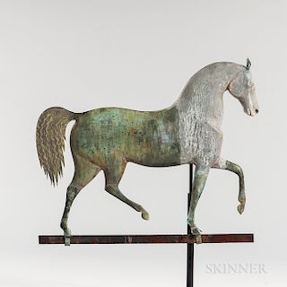 Cast Zinc and Molded Sheet Copper "Index" Horse Weathervane