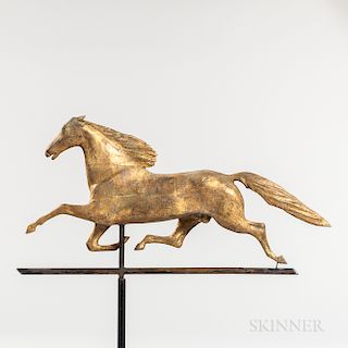Gilt and Molded Copper "Smuggler" Running Horse Weathervane