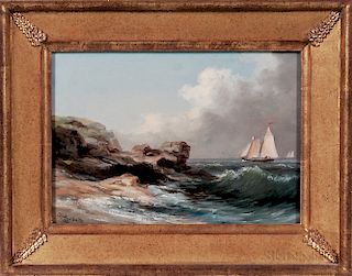 Xanthus Russell Smith (Pennsylvania/Maine, 1839-1929)  Sailing Ship Off a Rocky Coast