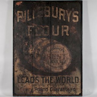 Large Painted Wood "Pillsbury's Flour" Sign