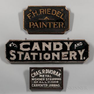 Three Early Painted Advertising Signs