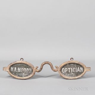 Small Two-sided "H.A. Moody" Optician Trade Sign