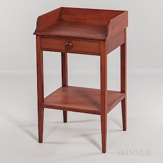Shaker Red-painted Maple Washstand with Shelf