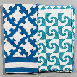 Two Blue and White Quilts