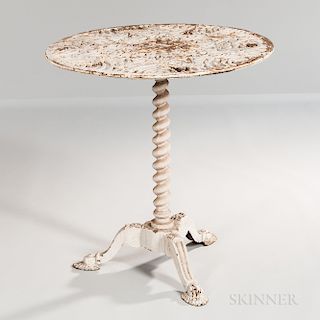 White-painted Cast Iron Table