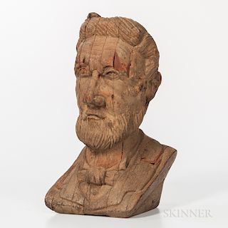 Carved Bust of a Gentleman