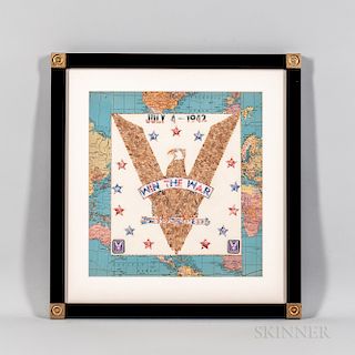 Patriotic "Win the War" Eagle Stamp Art Picture