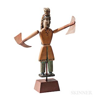 Carved and Painted Indian Chief Whirligig