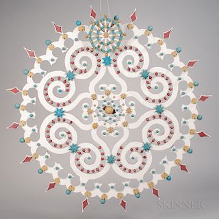 Carved and Polychrome Painted Flowering Circle